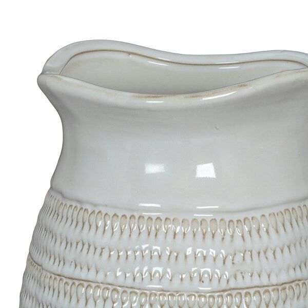 Wyld Haus Saffron Medium Hewn Ceramic Vase with Textured Scandi Pattern