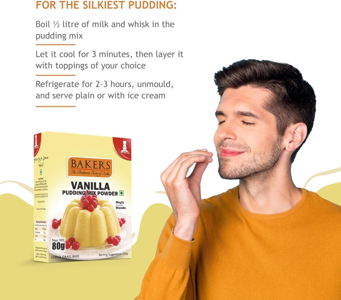 Bakers Vanilla Pudding Mix Powder, Instant Dessert 80g
