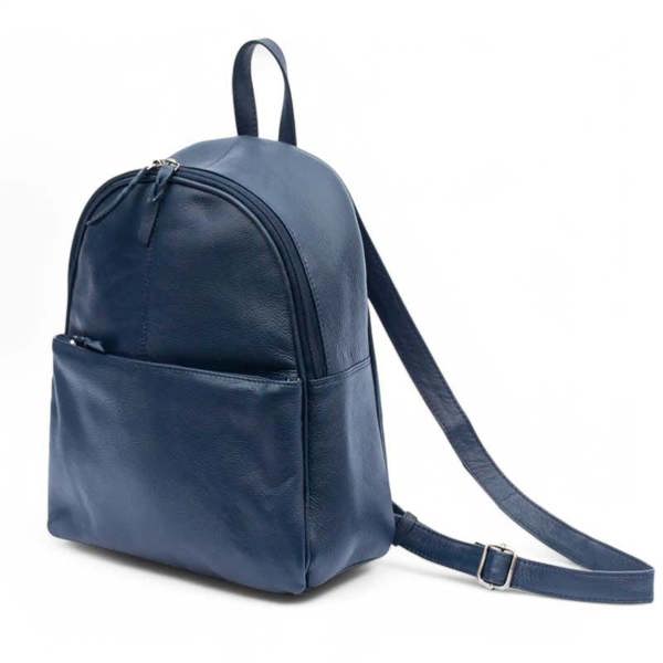 Front view of Navy backpack on a white background