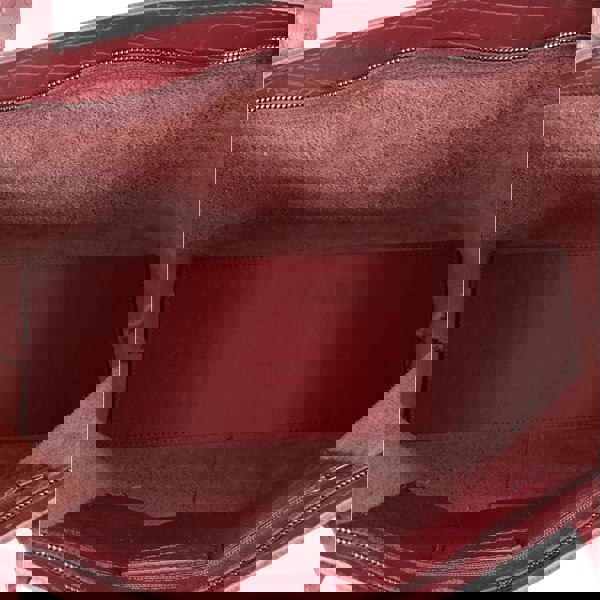 Assots London 'FREYA' Burgundy Semi Structured Unlined Croc Leather Tote Bag