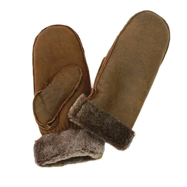 Eastern Counties Leather Womens Sheepskin Mittens - Rusty Brown