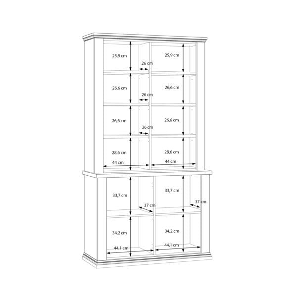 Furniture To Go Pontypool 4 Door Display Cabinet in Grey and Mauvella Oak