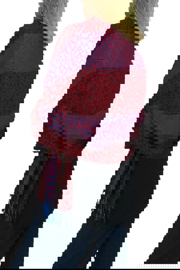 Paulo Due Block Stripe Animal Print Scarf