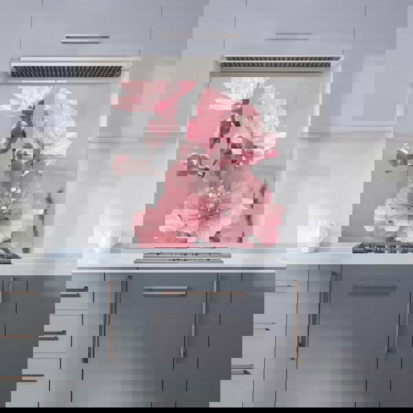 Warren Reed - Designer Delicate Pink Flowers Kitchen Splashback