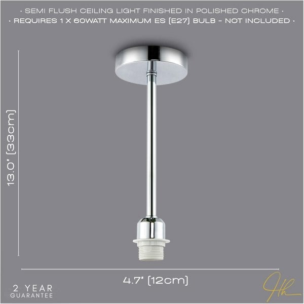 Classic Polished Chrome Ceiling Light Fixture to Showcase Lamp Shades Image 6