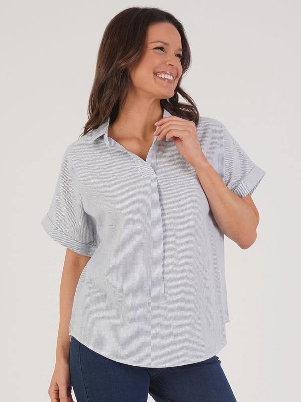 VIZ-A-VIZ Yarn Dyed Stripe Shirt