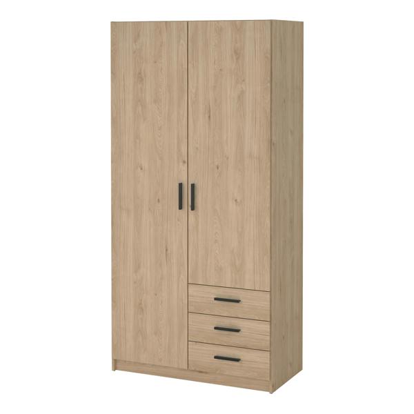 Furniture To Go Sprint Wardrobe with 2 Doors + 3 Drawers in Jackson Hickory