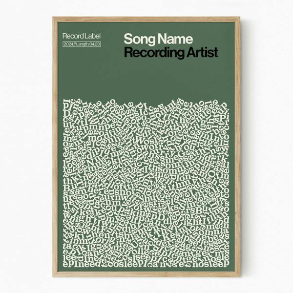 personalised music lyrics art print