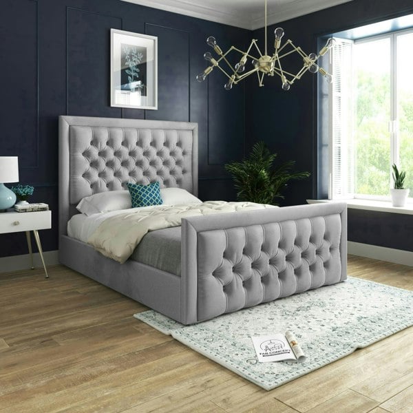 DS Living Kingston Bed - Kingsize - 5ft - Grey