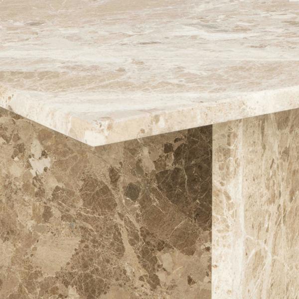 Wyld Haus Singapore Latte Brown Marble Rectangular Coffee Table