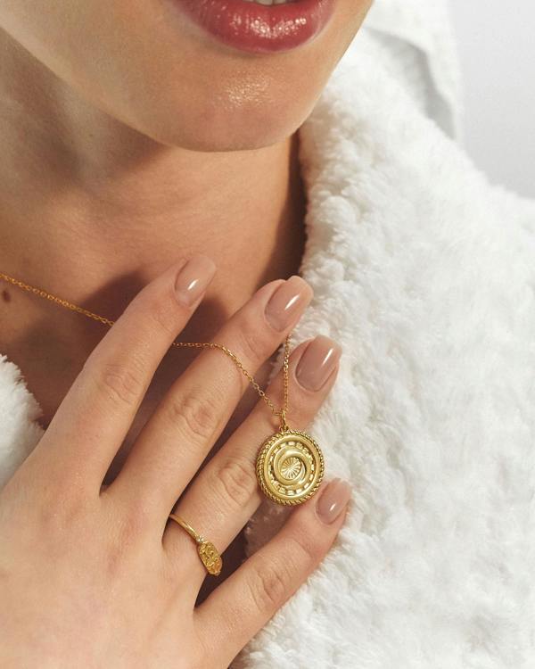 Elk & Bloom Gold Sunburst Interlocking Circles Medallion Necklace
