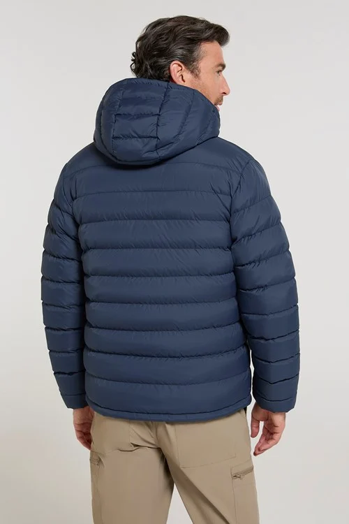 Mountain Warehouse Mens Seasons Faux Fur Lined Padded Jacket - Navy