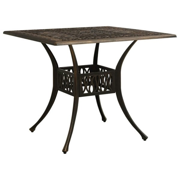 Berkfield Garden Table Bronze 90x90x73 cm Cast Aluminium