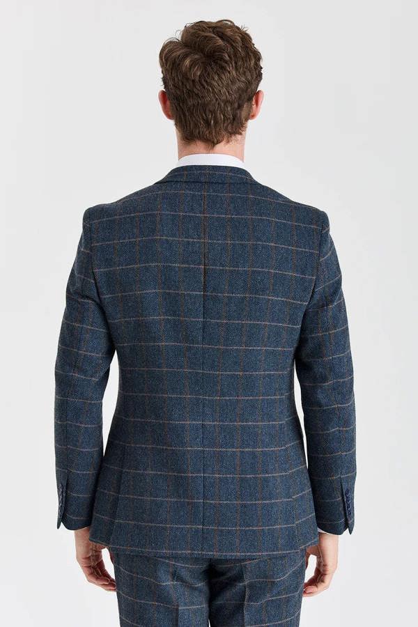Paul Andrew Harris - Men's Navy Tweed Wool Blend Blazer