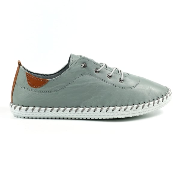 Lunar Women's St Ives Leather Plimsolls - Grey