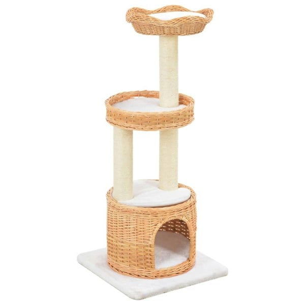 Berkfield Cat Tree with Sisal Scratching Post Natural Willow Wood
