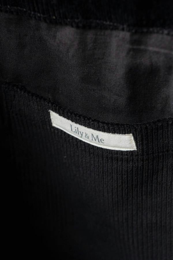 Lily & Me Jumbo Cord Tote Bag Black