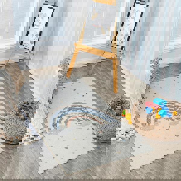 Livabliss Lillian-Kids Beige Orange Blue Green Washable Rug for Children's Rooms