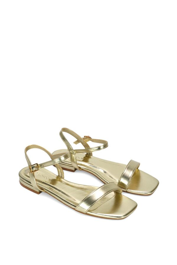 XY LONDON Open Toe Flat Strappy Sandals With Ankle Strap