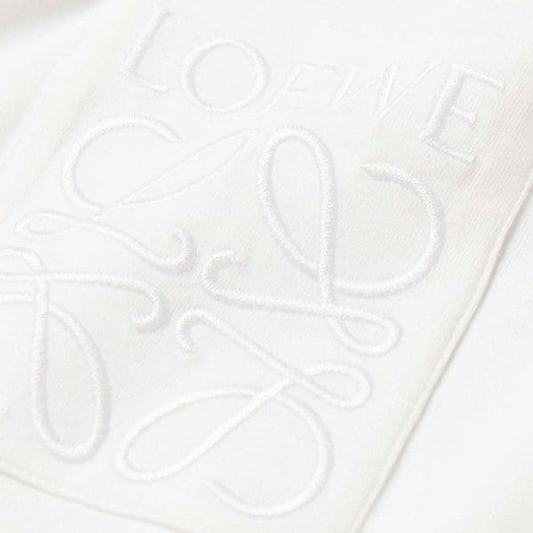 Loewe Tonal Logo Relaxed Fit White Pocket T-Shirt