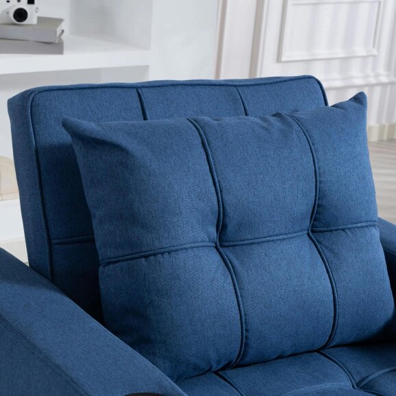 Wyld Haus Norapa Fabric Dark Blue 3 In One Convertible Single Sofa Bed