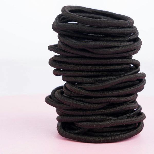 Brushworks Classic Black Hairbands - 40 Pack