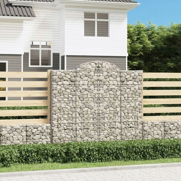 Berkfield Arched Gabion Baskets 3 pcs 200x30x180/200 cm Galvanised Iron