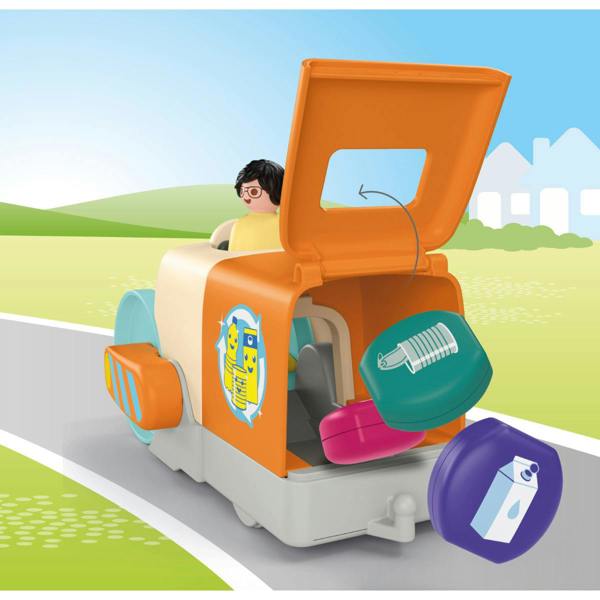 Playmobil JUNIOR: Push and Grab Garbage Collector Vehicle - 71774 Playset