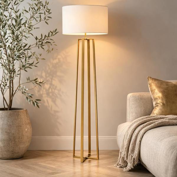 Pagazzi Lighting Savine Champagne Gold Floor Lamp