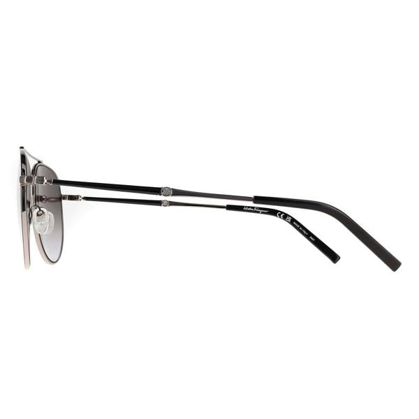 Salvatore Ferragamo Sunglasses SF226S 086 Black Light Ruthenium Grey Gradient