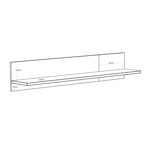 Furniture To Go Bixbite Wall Shelf with Sliding Panel in Mauvella Oak and Sand