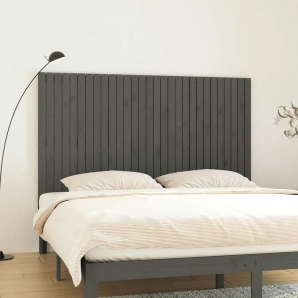 Berkfield Wall Headboard Grey 185x3x110 cm Solid Wood Pine
