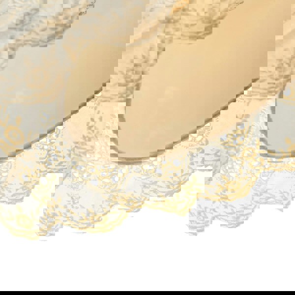 Modern Cream Cotton Fabric Pendant Lamp Shade with Floral Lace Design Image 4