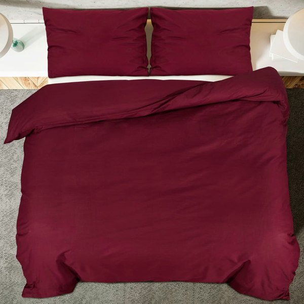 Berkfield Duvet Cover Set Bordeaux 260x220 cm Light-weight Microfiber