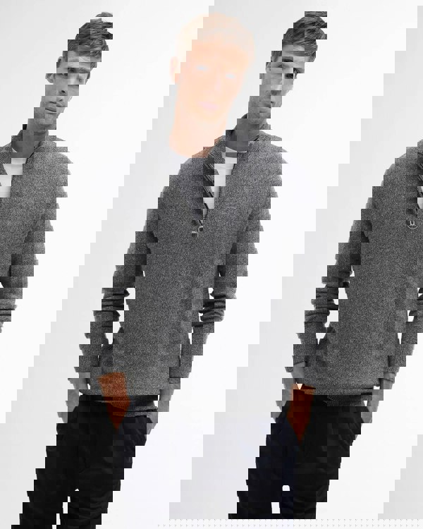 Barbour Tisbury Half Zip Knitted Jumper - Classic Grey