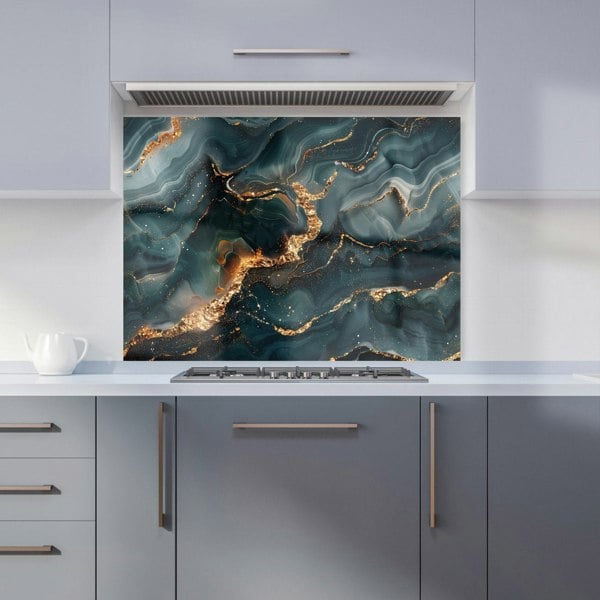Warren Reed - Designer Vibrant Blue Marble Effect Kitchen Splashback