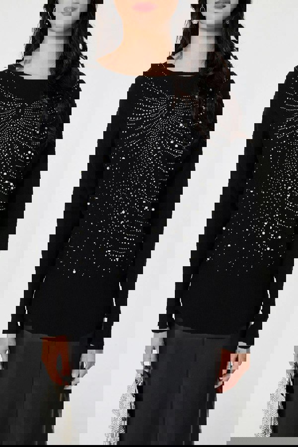 Black | Sparkle Front Batwing Sleeve Jumper

