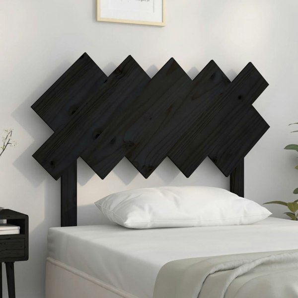 Berkfield Bed Headboard Black 104x3x80.5 cm Solid Wood Pine