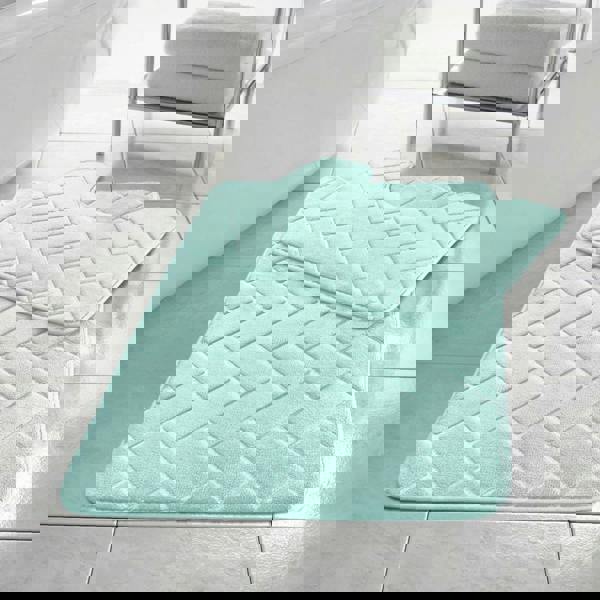 HomeSpace Direct Memory Foam Blocks Anti Slip Bath Mat Set 2 Piece