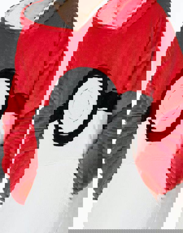 Pokemon Unisex Kids Red Pokeball Large Graphic Blanket Hoodie (One Size)