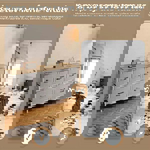 Levede Fabric Chest of Drawers 5 Drawer Dresser Bedside Storage Organizer Unit