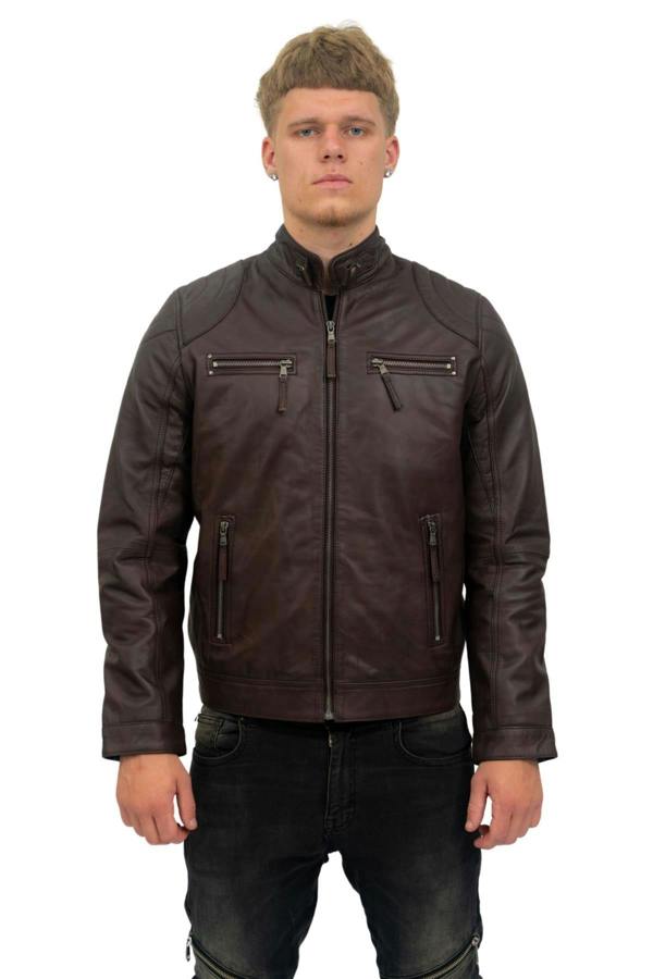 Infinity Leather Mens Moto Leather Biker Jacket-Taiwan