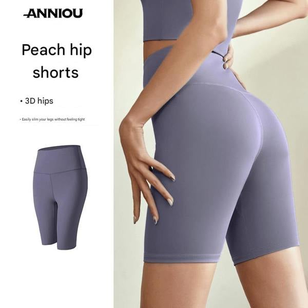 Anniou High-Waisted Women's Quick Dry Yoga Shorts - purple