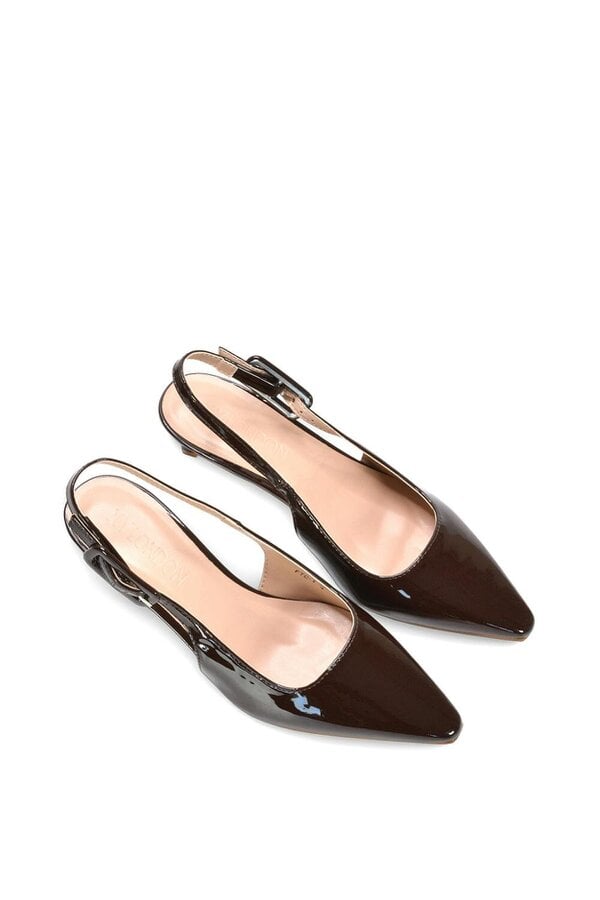 XY LONDON Kitten Heel Court Shoes With Slingback