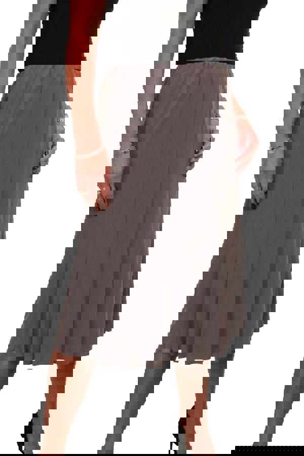 Paulo Due Women's 26" Elasticated Soft Flared Midi Skirt