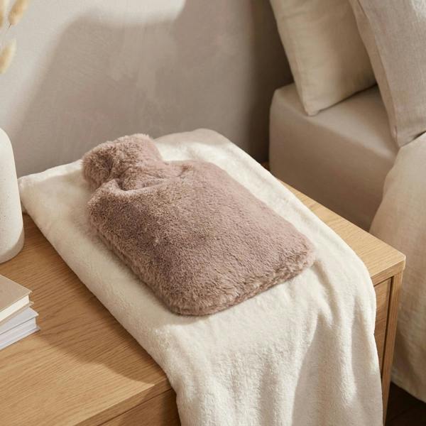 Garden Greatness Taupe Faux Fur Muff Hot Water Bottle