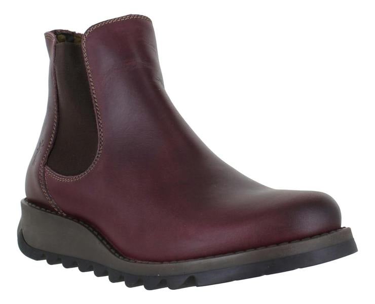 Fly London Salv Womens Wedged Heeled Chelsea Leather Ankle Boots