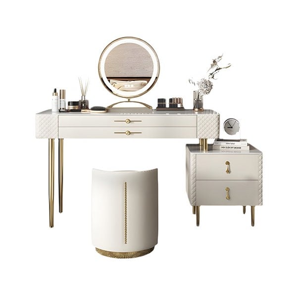 Prestigio Dressing Table With LED Mirror, Cream-Weilai Concept-Weilai Concept