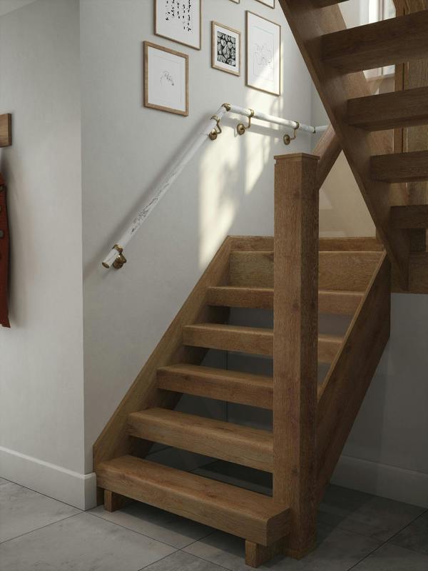 Handrails Direct Montford Soft White Marble Half Turn Handrail
