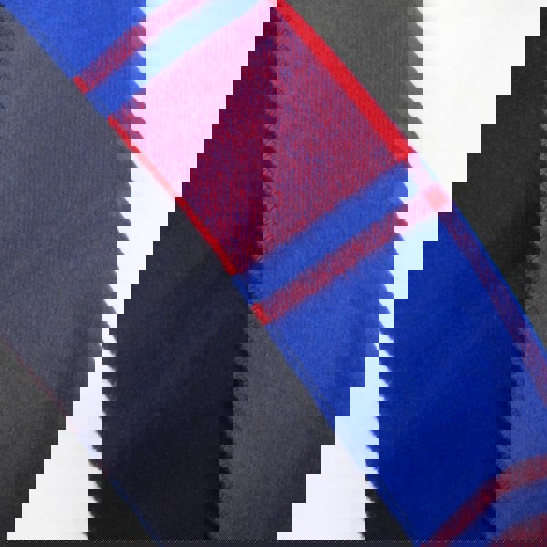 Dunhill pure cashmere scarf in a red and royal blue check pattern